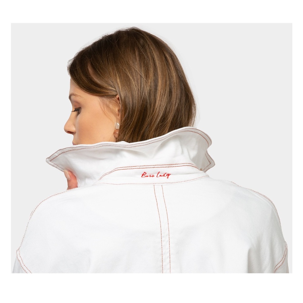 ❤️ Peace Love World Women's QVC Boss Lady jean jacket,quality Crisp White 2x NEW